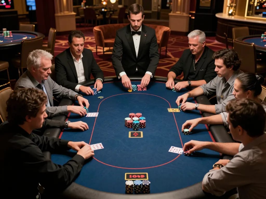 Experience ดูหนังออนไลน์ฟรี while watching high-stakes poker gameplay in a luxurious casino environment