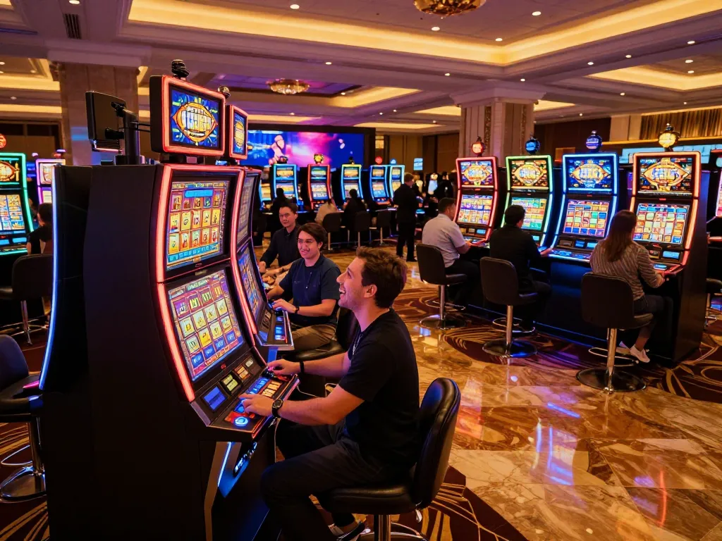 Experience the excitement of playing at FLY88 with vibrant slot machines and thrilled players