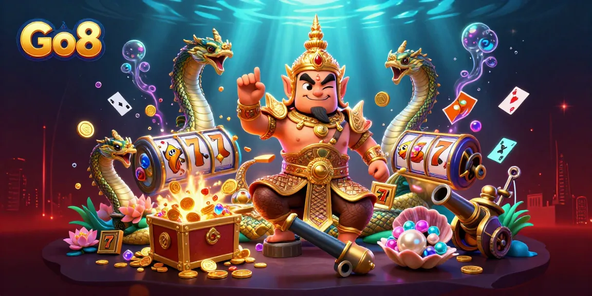 Engage with Go8's vibrant gaming atmosphere through a 3D underwater casino adventure.