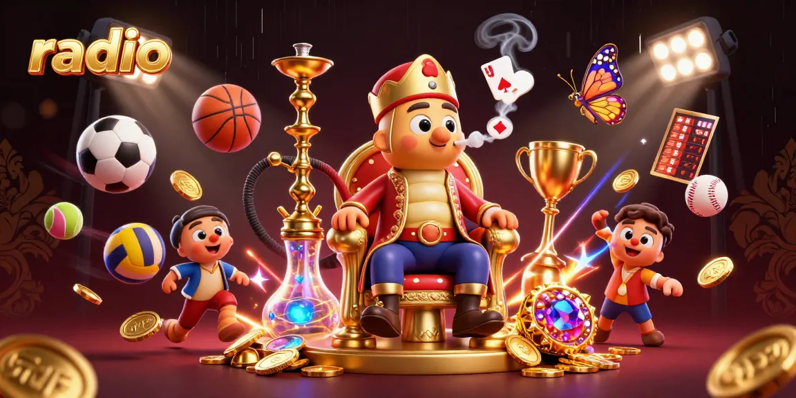 Experience radio-themed gambling action with animated characters in a vibrant casino scene.