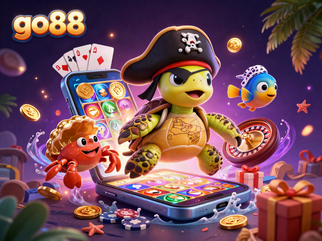 Experience the thrilling go88 adventure with vibrant casino elements and characters in action.