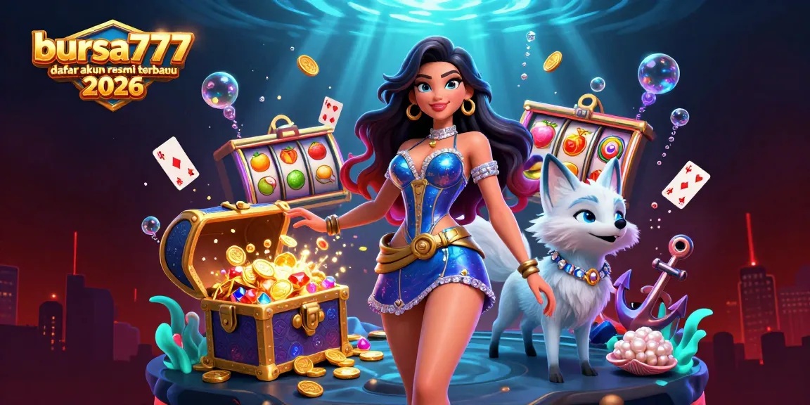 Bursting jackpots at bursa777 daftar akun resmi terbaru 2026 with colorful slot symbols and enchanting characters.