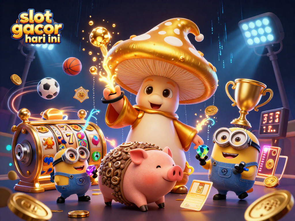 Visualisasi slot gacor hari ini menampilkan karakter kasino dalam suasana yang penuh warna dan energi.