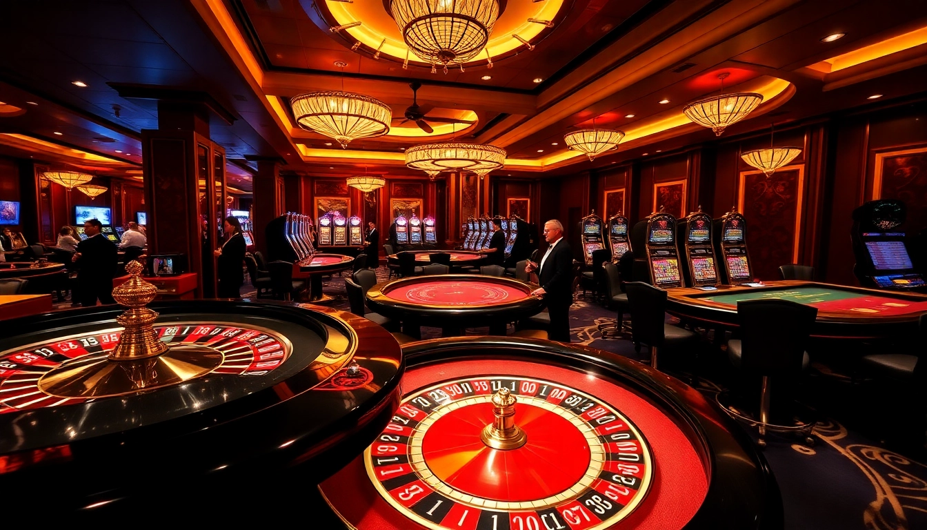 Experience thrilling moments at RR88 with vibrant casino tables and glamorous gaming elements.