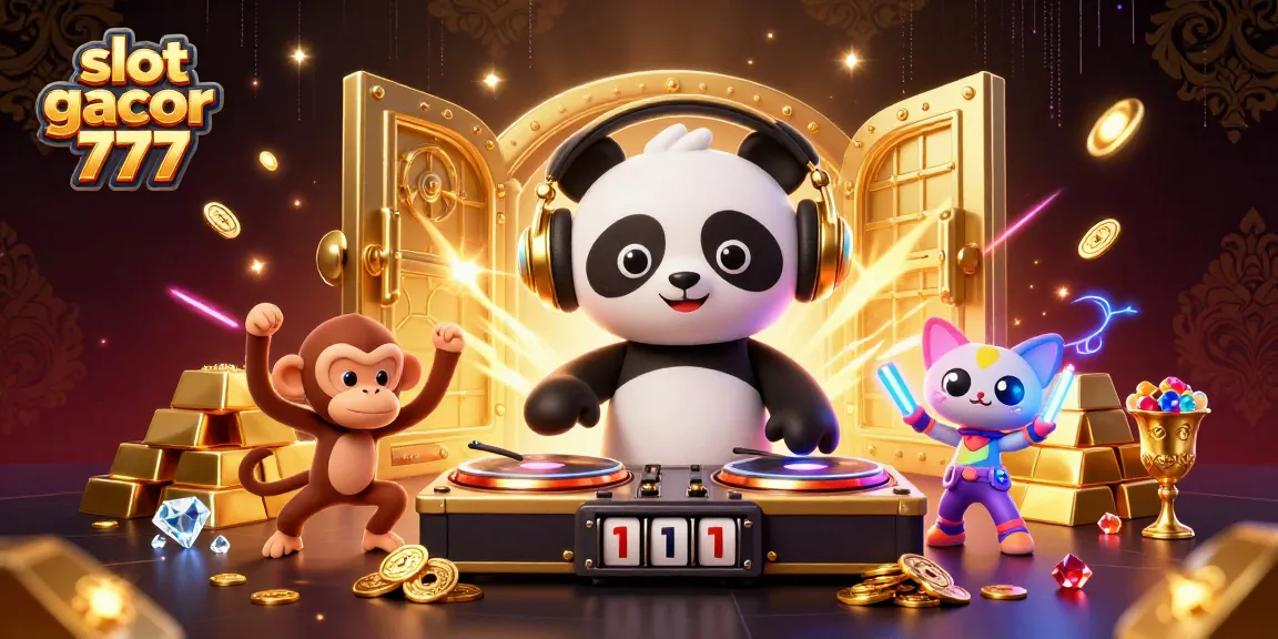 Experience the excitement of slot gacor 777 with vibrant characters in a captivating casino scene.