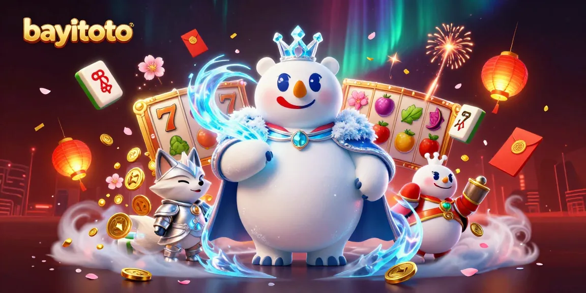 Experience bayitoto's thrilling action with slots and vibrant casino elements in this captivating illustration.