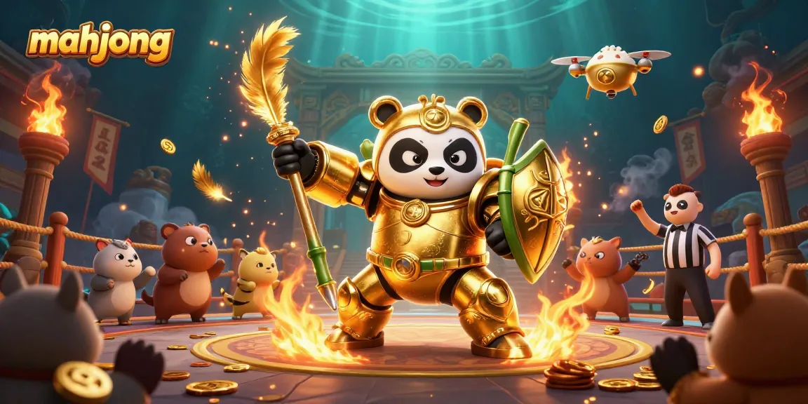 Experience thrilling mahjong gameplay in an intense arena with action-packed characters.