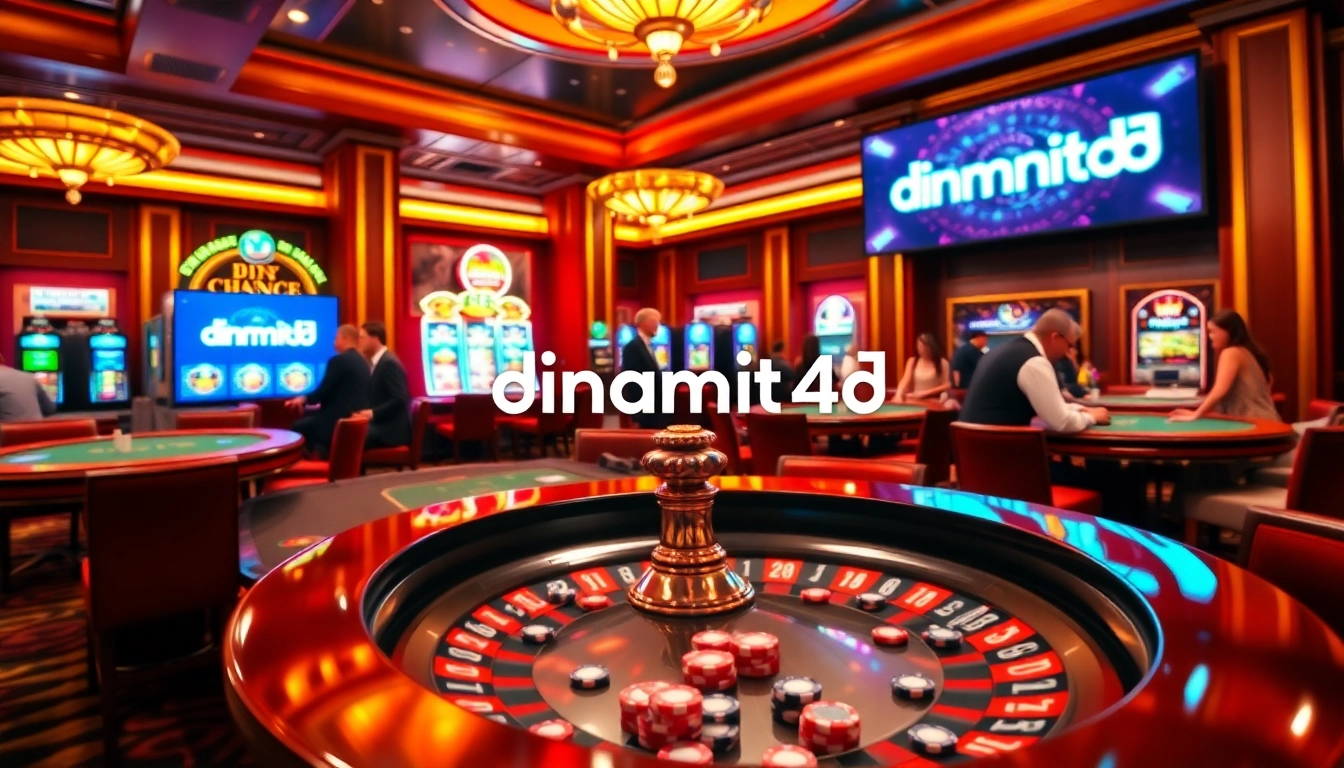 Engage with the excitement of dinamit4d showcasing vibrant casino visuals with roulette and poker.