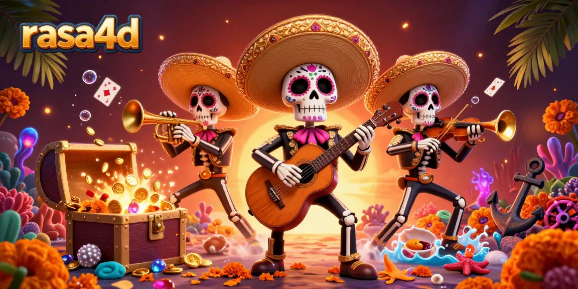 Engage in the excitement of rasa4d with a vibrant mariachi-themed 3D casino illustration.