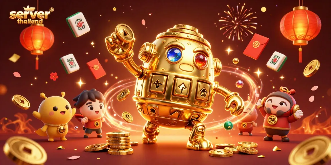 Experience thrilling wins with server thailand, a golden golem and festive casino elements abound.