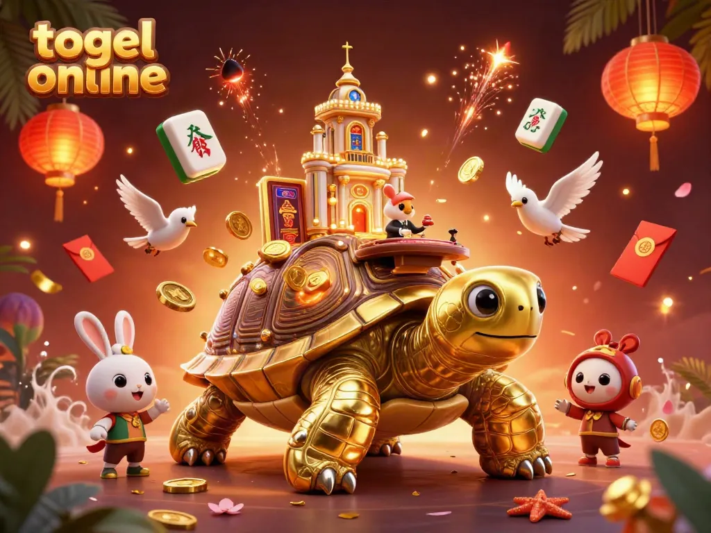 Place bets on togel online with vibrant, dynamic casino illustrated scene and interactive elements.