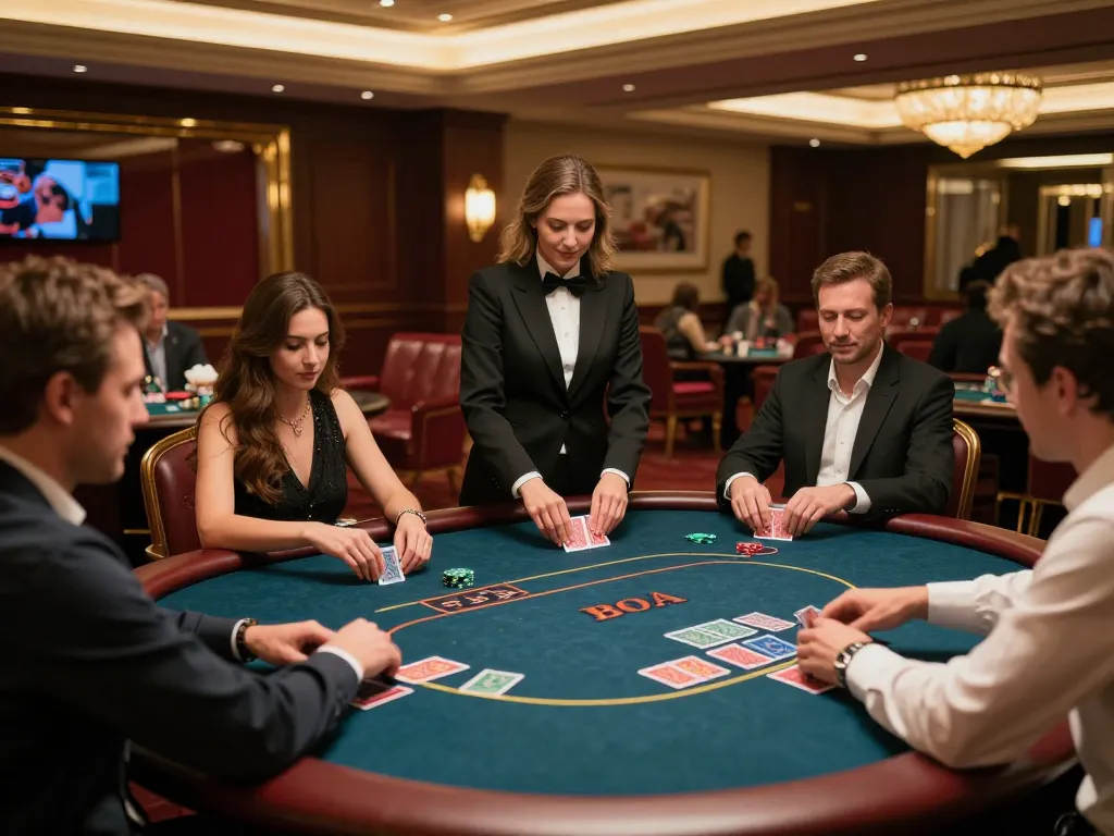 iWin players engaging in an exclusive poker game in a luxurious VIP gaming area