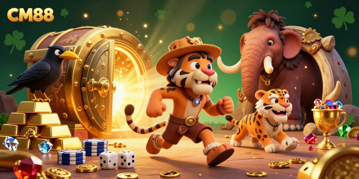 Engage with CM88's thrilling casino experience featuring lively characters and dynamic game elements.