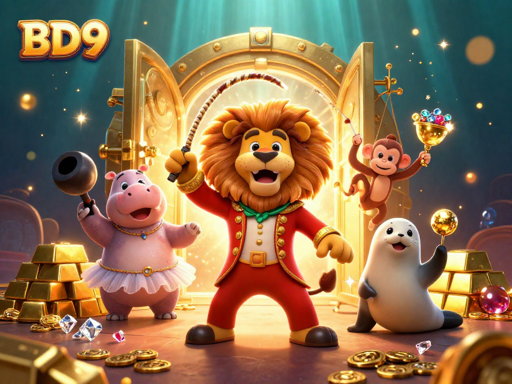Experience thrilling gameplay at BD9 with lively casino characters and dazzling treasures.