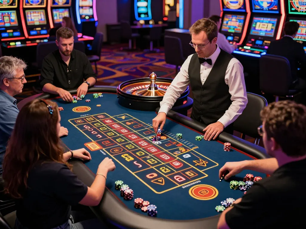 Players placing bets at a roulette table while enjoying the n1888 casino experience