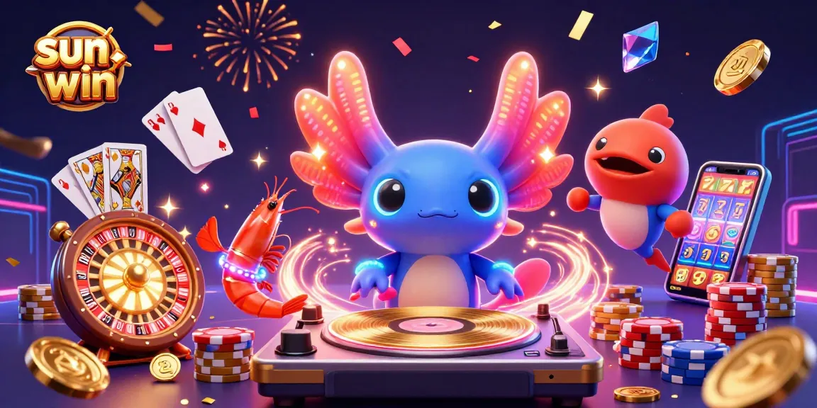 Experience thrilling wins at sun-win with vibrant gaming action including lively characters and casino elements.