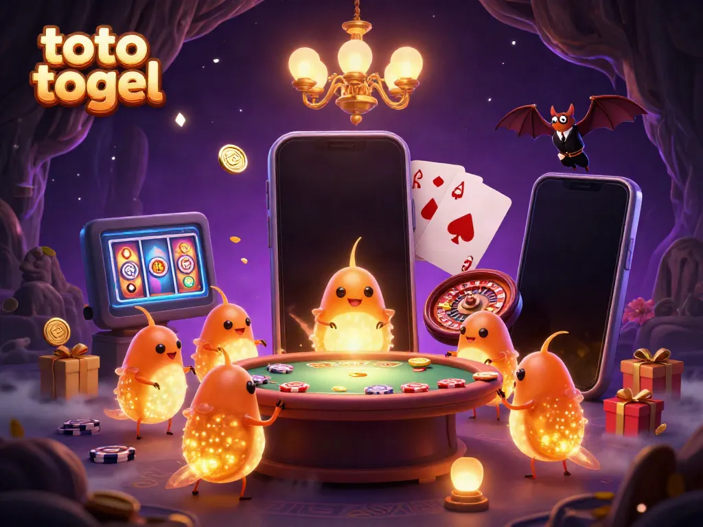 Watch glowworms illuminate a cave casino in an exciting toto togel gaming experience.