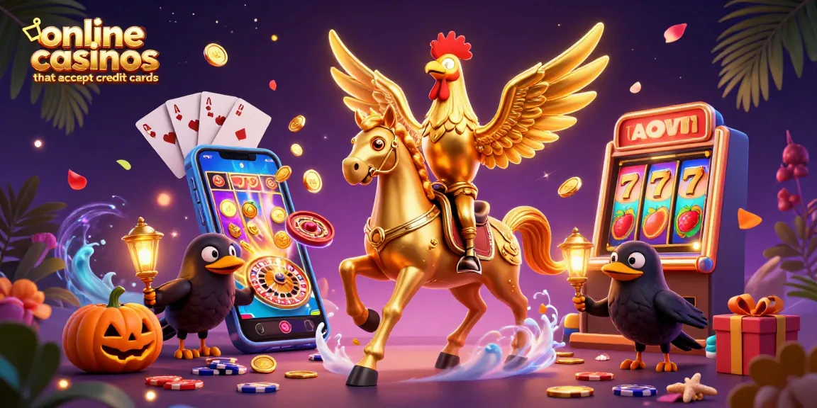 Engage with online casinos that accept credit cards in a vibrant casino scene featuring thrilling gaming elements.