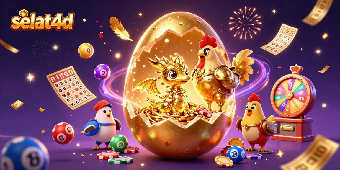 Experience excitement with selat4d's vibrant golden dragon and lottery elements in this dynamic casino scene.