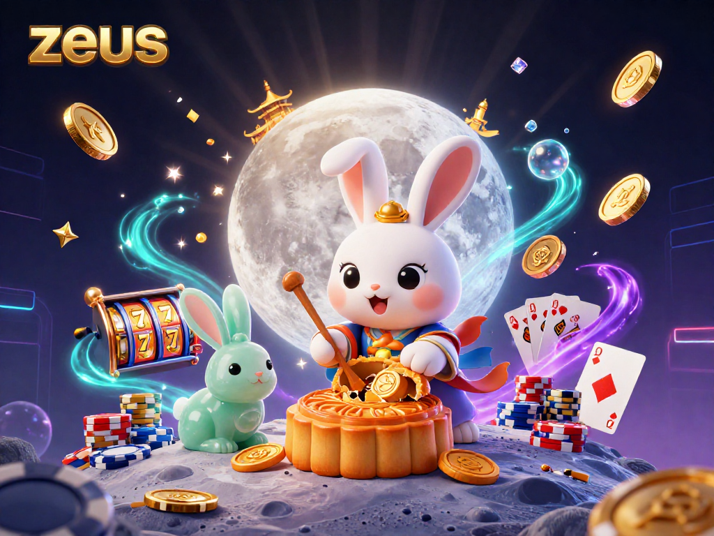 Spin the reels and win with zeus as you explore vibrant slots and golden treasures in a dynamic casino scene.