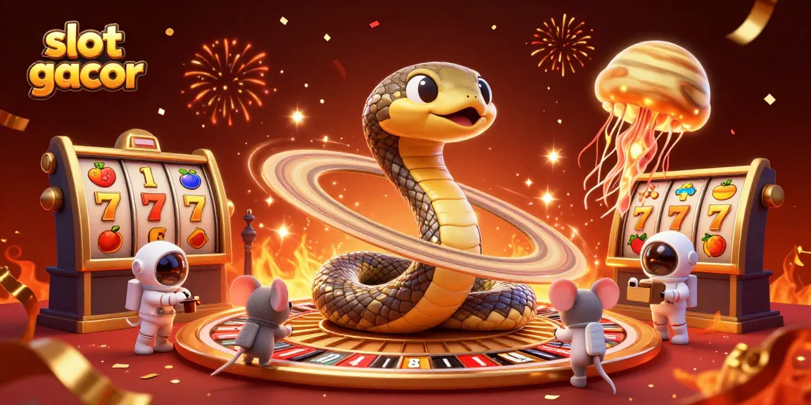 Experience thrilling moments at slot gacor with cartoon characters and vibrant casino elements.