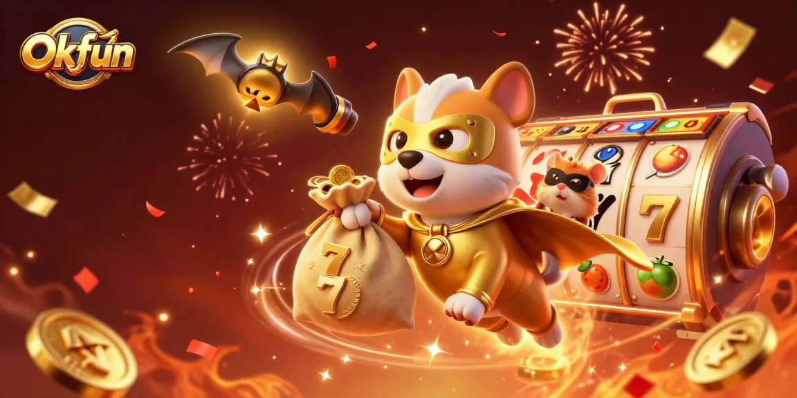 Okfun rewards players with exciting slot games amidst a vivid celebration of wins and jackpots.