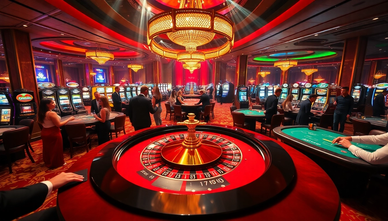 Experience the excitement of gambling at Win 678 with vibrant casino scenes and lively players.