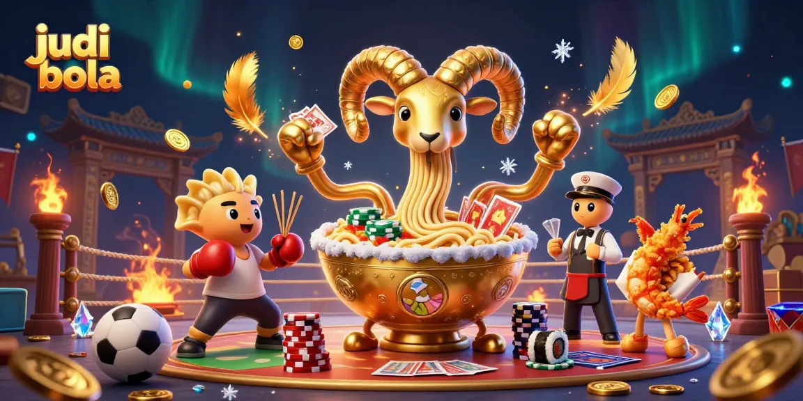 Engage in judi bola with dynamic characters in a vibrant sports betting arena.