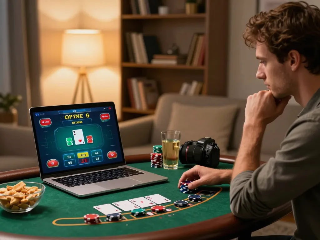 Engaging in live blackjack on kp88 nhà cái with snacks and drinks for a casual gaming experience.