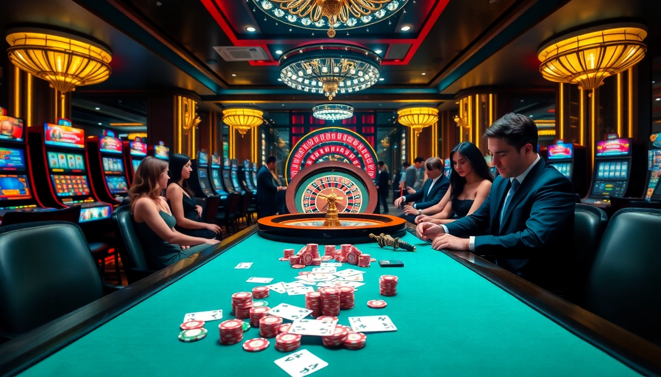 Engaging gamblers in action at KK55.com with poker chips and a roulette wheel.