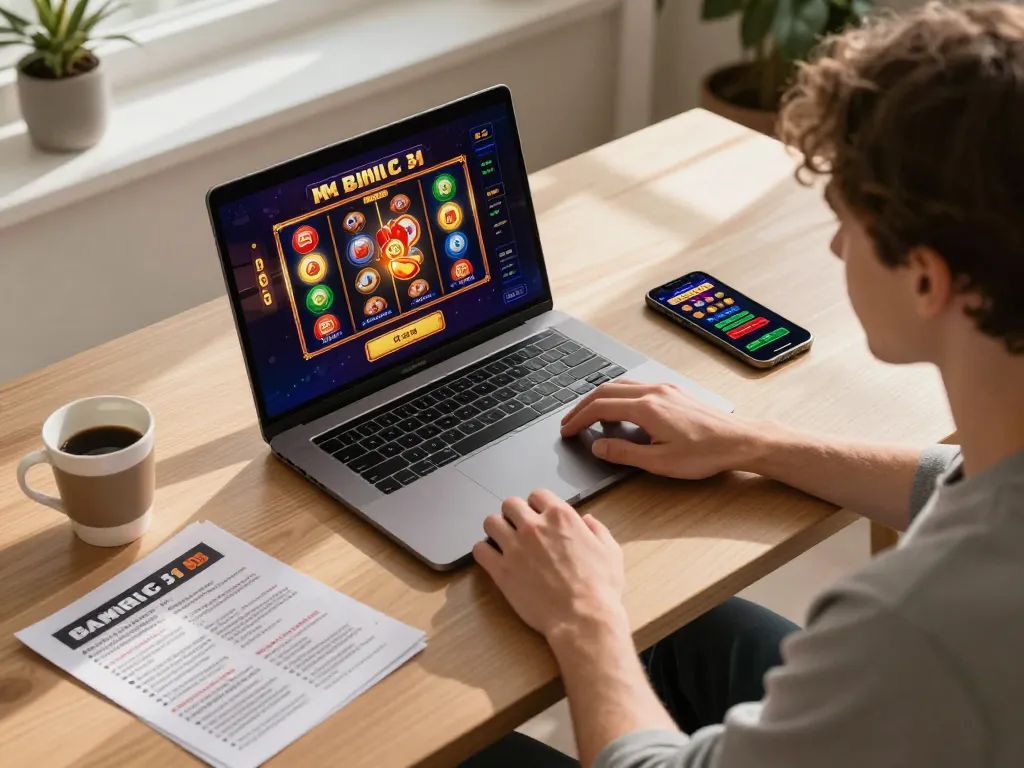 Engaging in online casino gameplay for more info on winning strategies and tips.