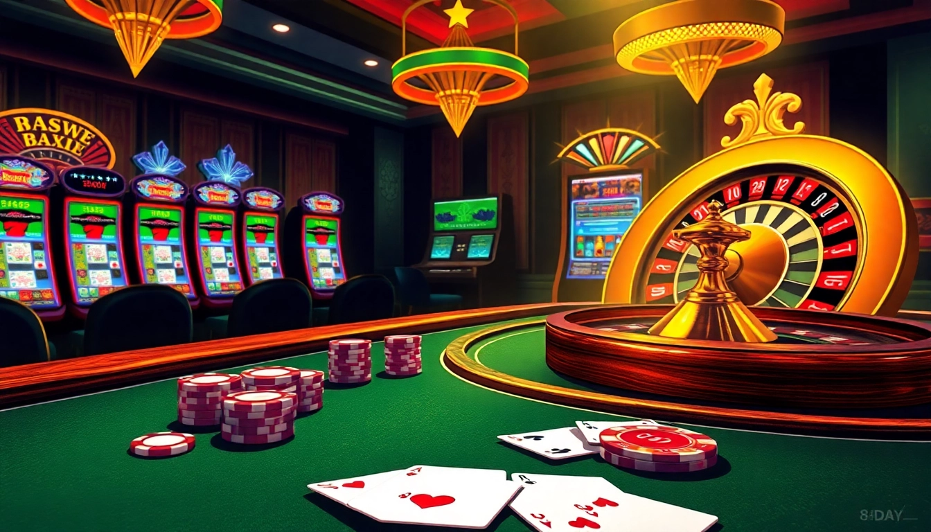 Experience the thrill of winning at 8day with lavish casino tables and vibrant games.