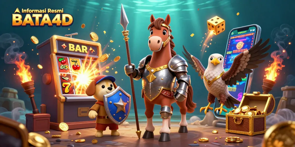 Informasi Resmi BATA4D menampilkan slot jackpot dan karakter menghibur dalam kasino online