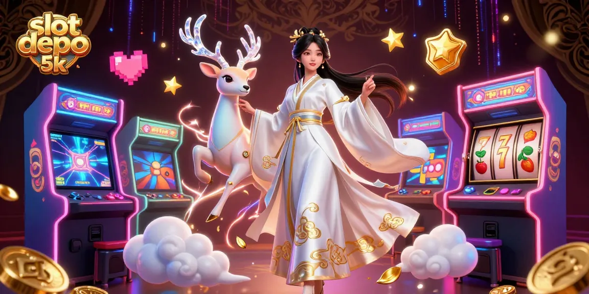 Spin big with excitement on slot depo 5k in a colorful casino dreamscape.