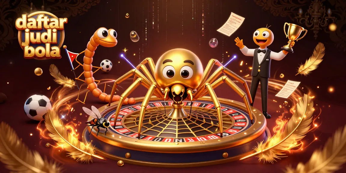 Bet on daftar judi bola with a golden spider and centipede croupier in action.