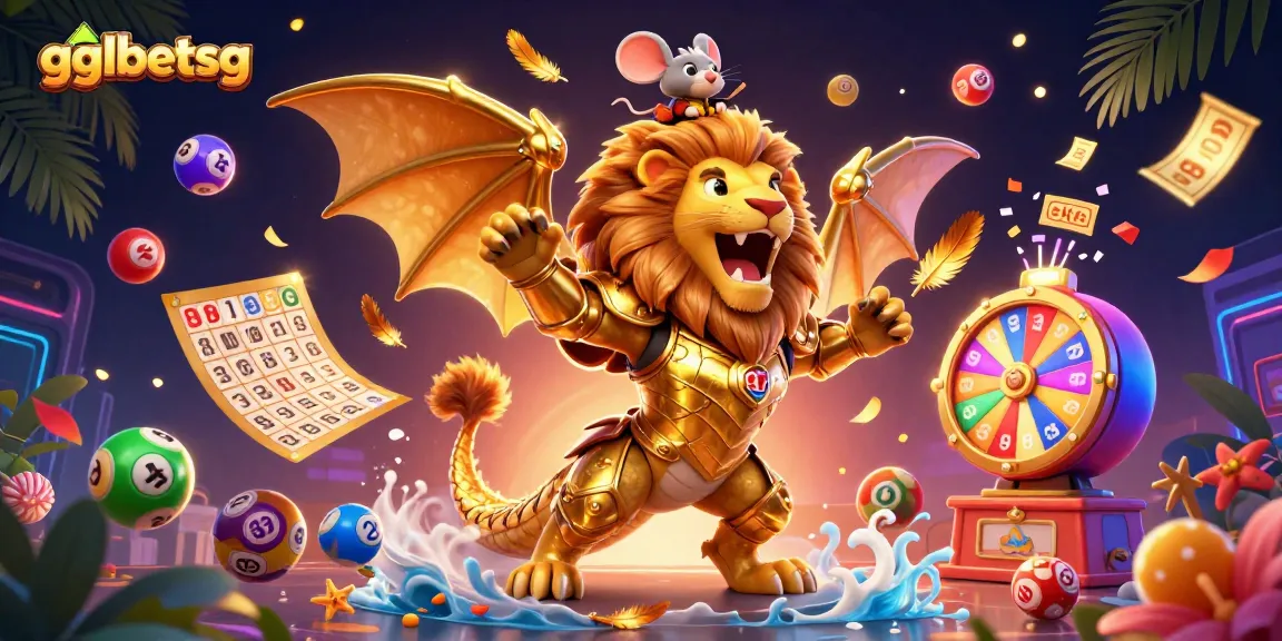 Bet on esports with gglbetsg, featuring a dynamic chimera and exciting lottery elements.