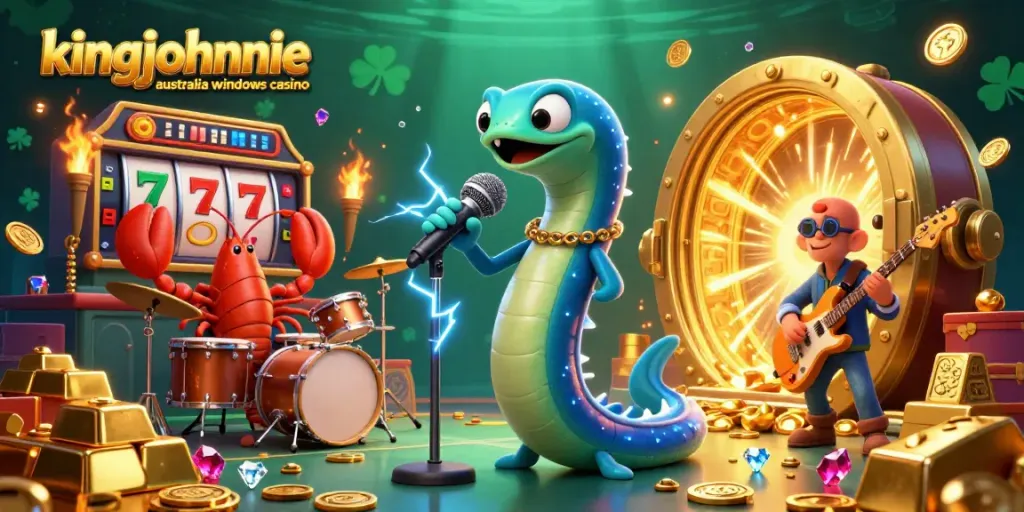 Experience the thrilling atmosphere of kingjohnnie australia windows casino with vibrant characters and dynamic game elements.