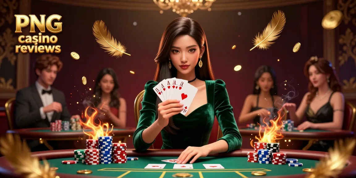 Experience thrilling gaming action in PNG casino reviews, showcasing an elegant poker scene packed with excitement.