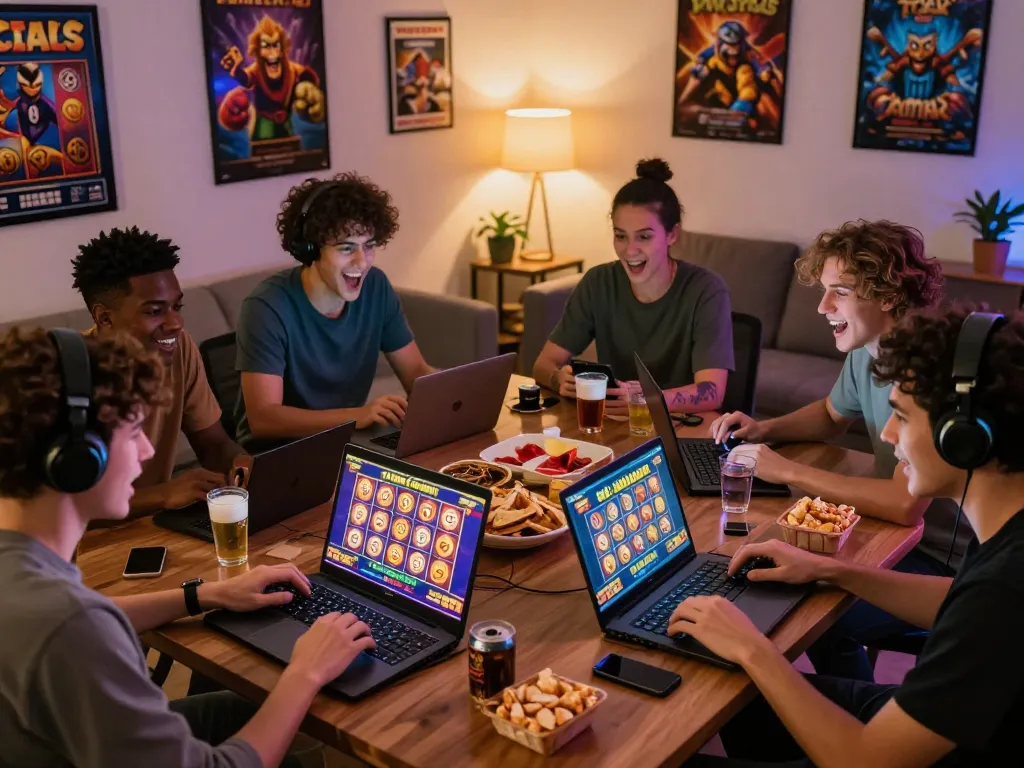 Engaged players enjoying zeus138 online slot games in a cozy gaming room with vibrant atmosphere.