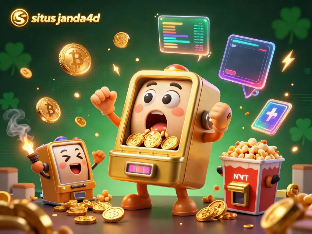 Menangkan jackpot di situs Janda4d dengan mesin slot emas interaktif yang diiringi mesin slot bayi dan mesin popcorn.