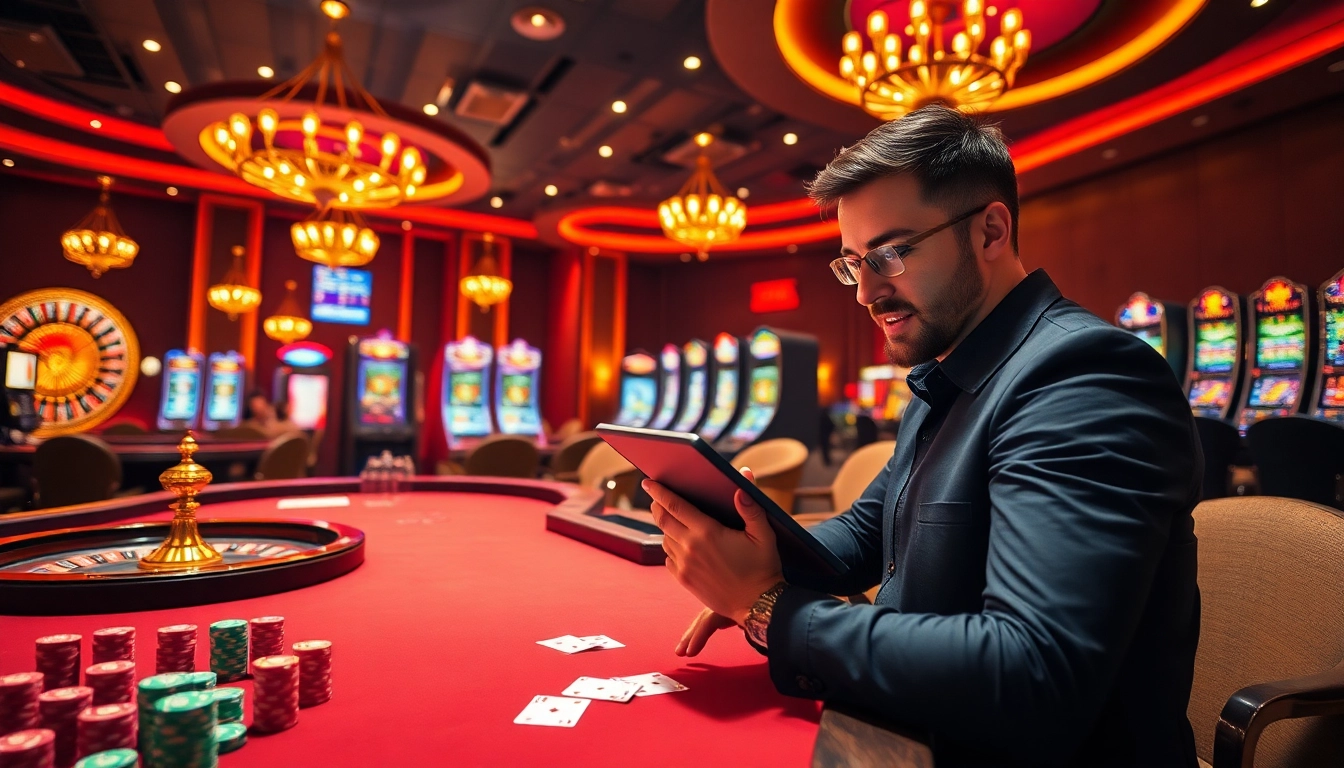 Experience the excitement of MM88 casino gaming with vibrant poker tables and dynamic slot machines.