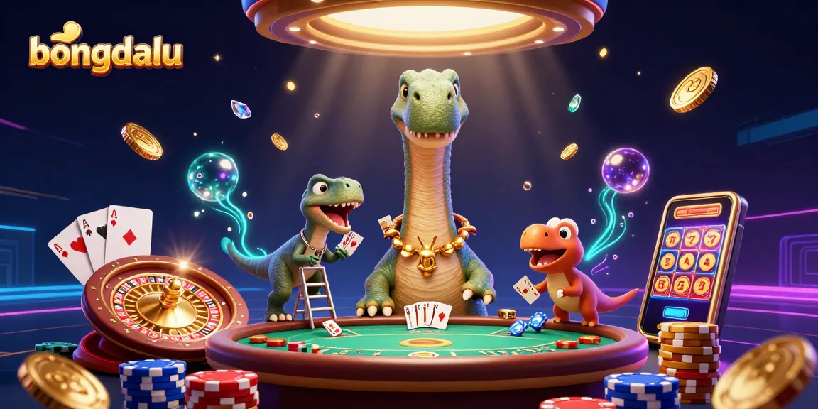 Experience thrilling moments at bongdalu with giant characters in a vibrant casino scene.