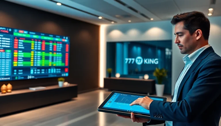 Bureau moderne professionnel avec écran de paris sportifs numériques et interface 79king mettant en valeur la confiance et l'innovation pour 2025