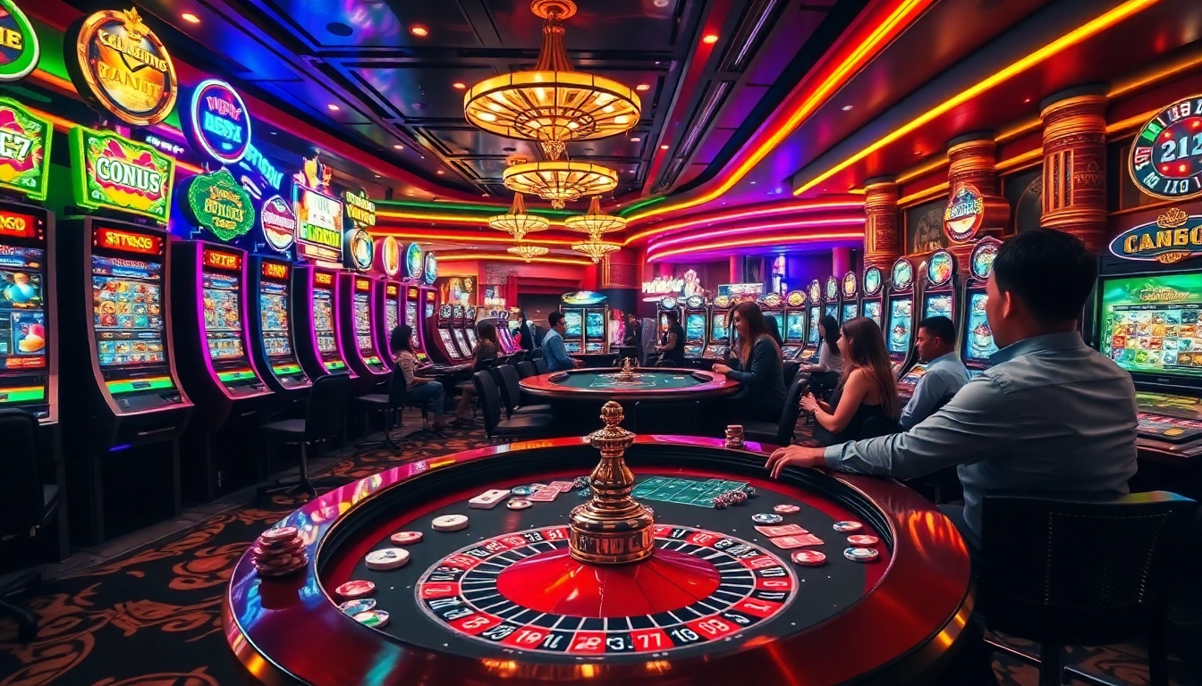 Experience thrilling gameplay at jun888 casino with vibrant slot machines, roulette, and poker excitement.