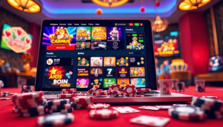 Engaging online gambling interface for bolagacor showcasing slots and live casino options.