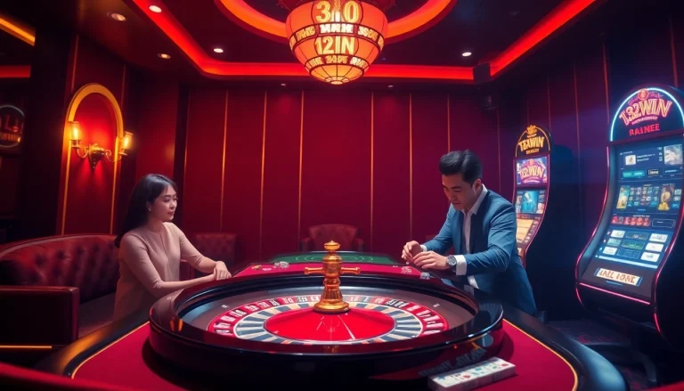 Exciting online gambling experience on Trang Chủ 32WIN with roulette and poker table.