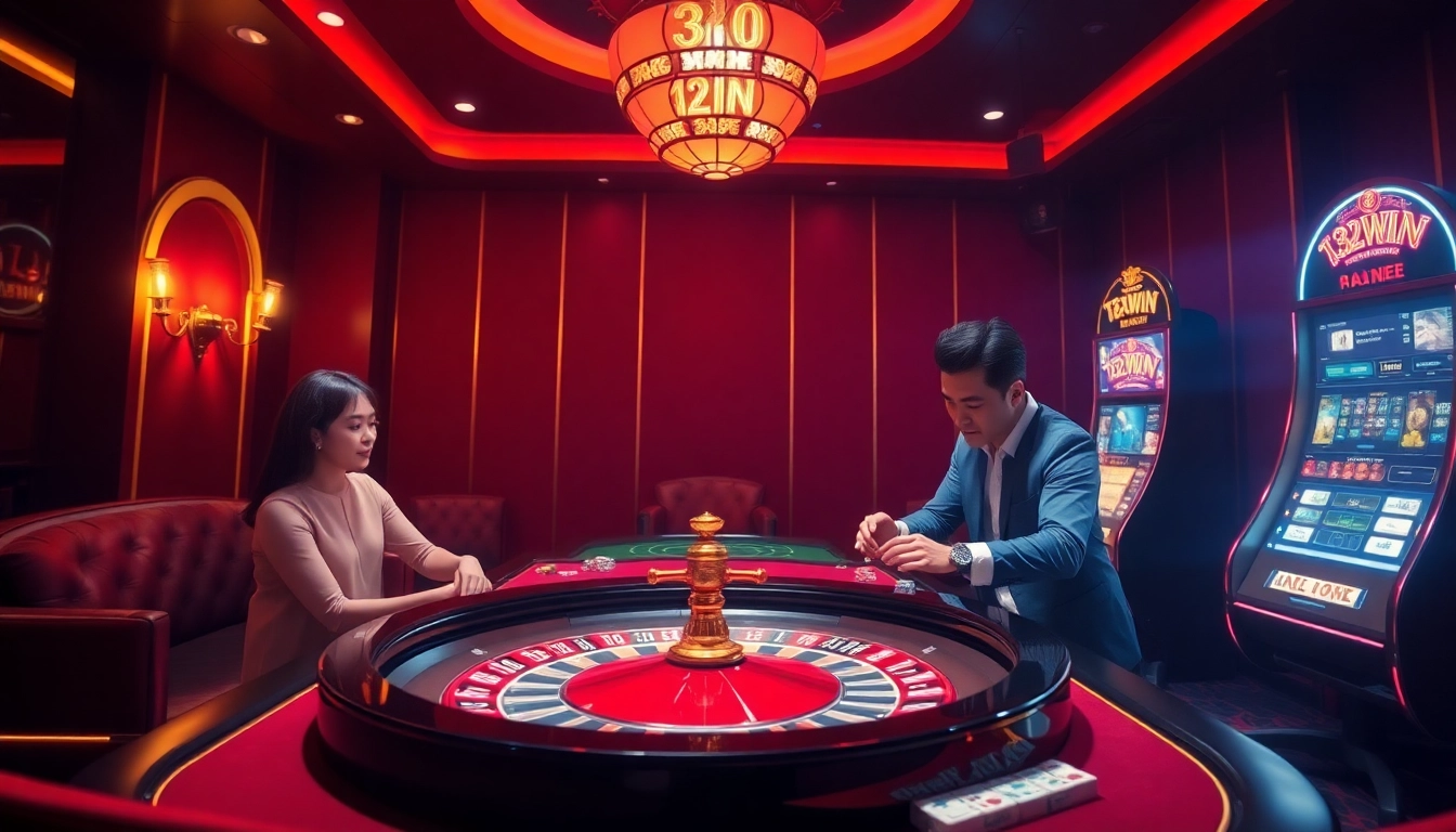 Exciting online gambling experience on Trang Chủ 32WIN with roulette and poker table.