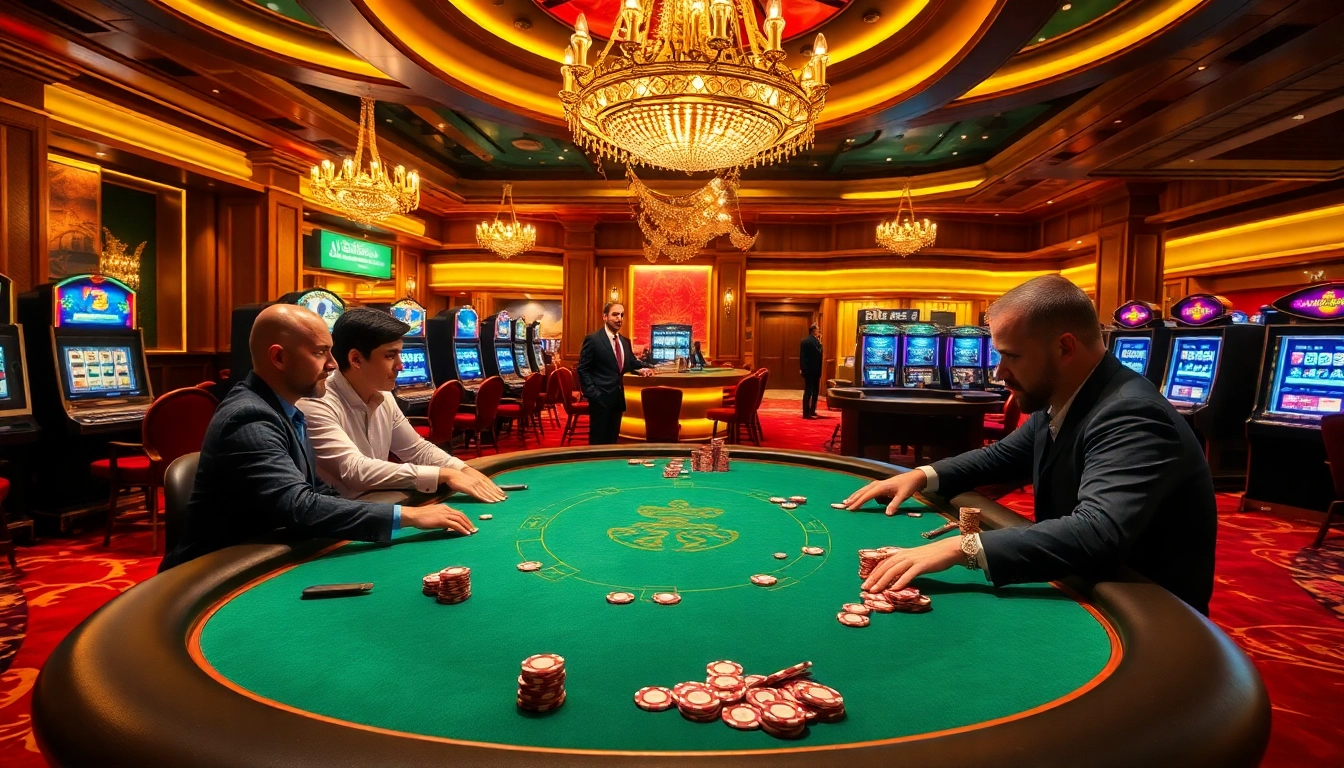 Play the thrilling c168 game at an upscale casino poker table under warm lighting.