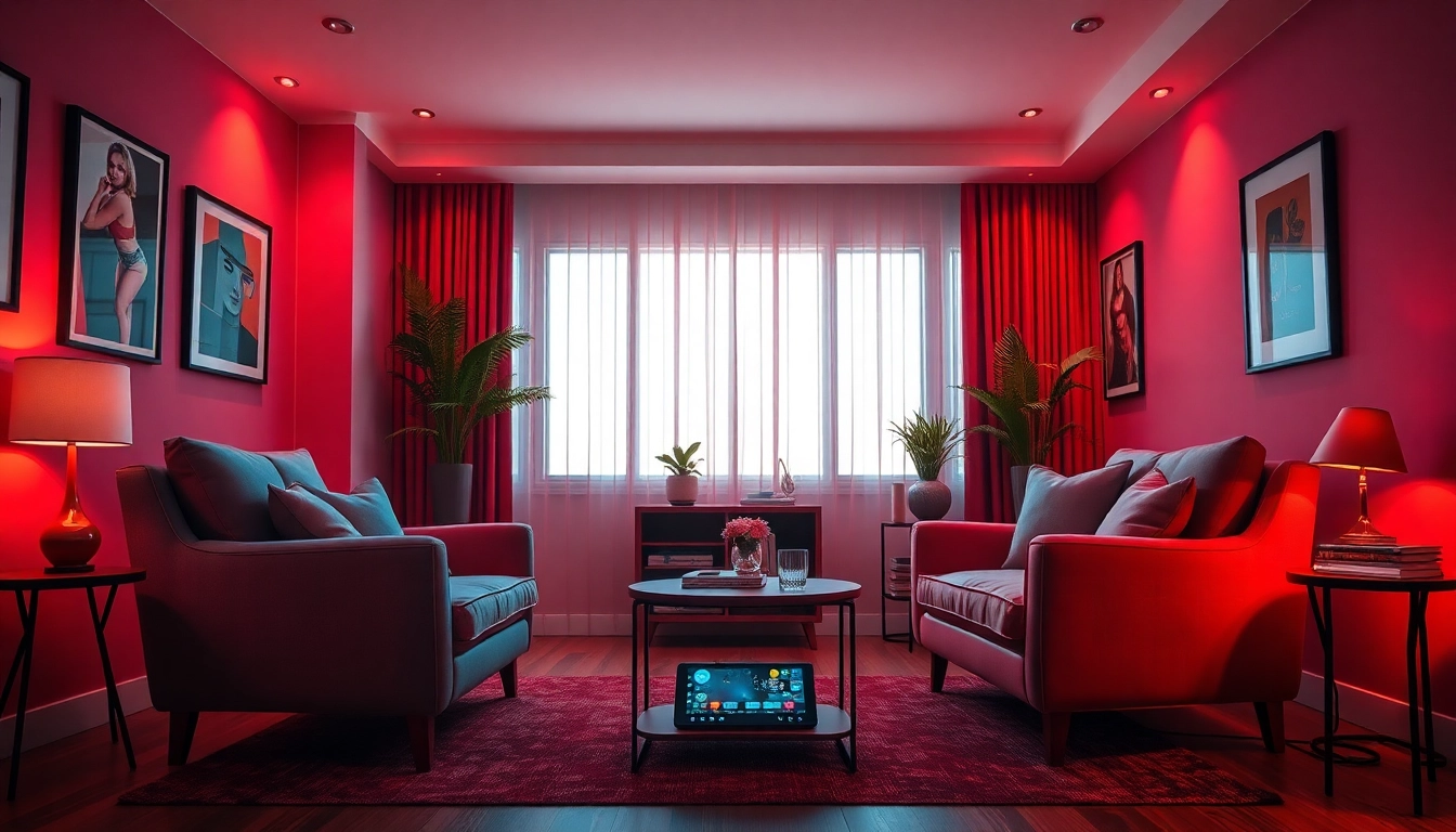 Engaging living space designed for interactive free sex ai conversations, featuring modern decor and inviting atmosphere.