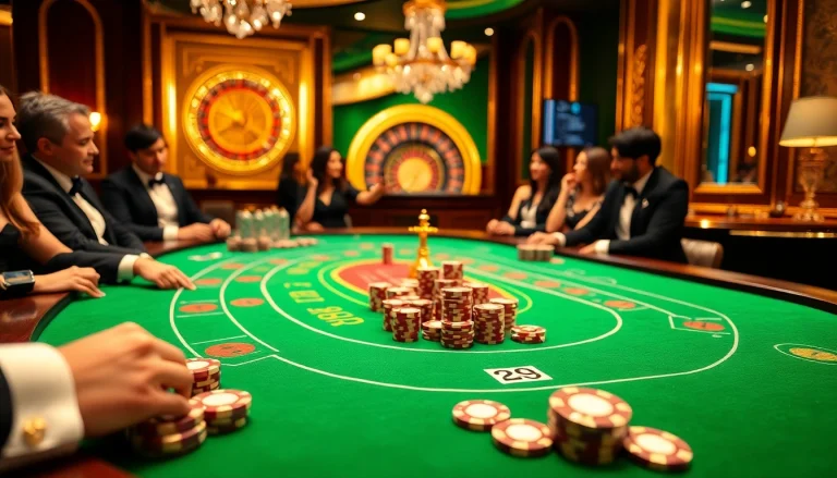 Experience luxurious gaming at https://new88bet.us/, featuring baccarat tables and vibrant poker chips.